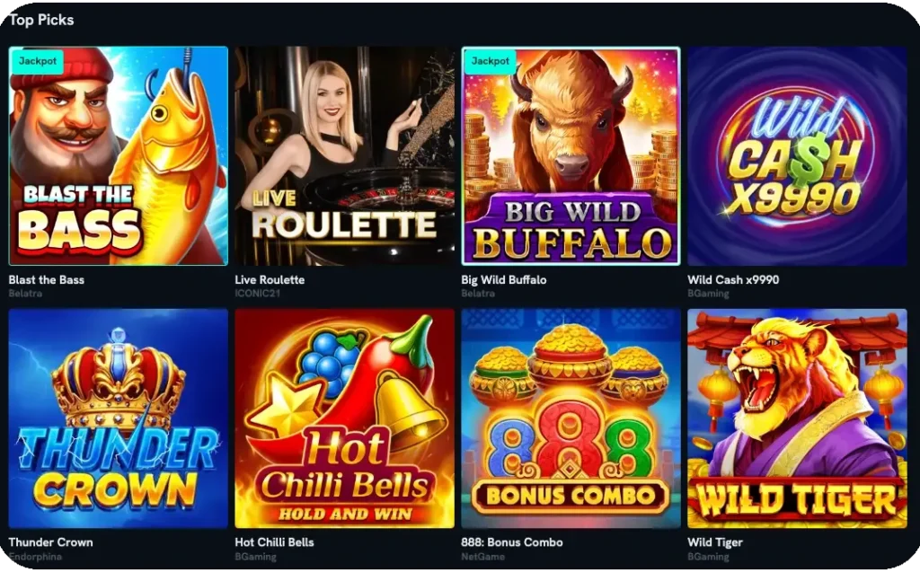 Top picks at Spin Shark Casino