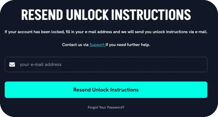 Spin Shark login unlock instructions